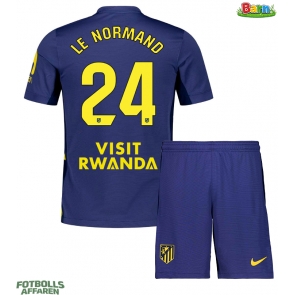 Atletico Madrid Robin Le Normand #24 Bortaställ Barn 2025-26 Kortärmad (+ Korta byxor)
